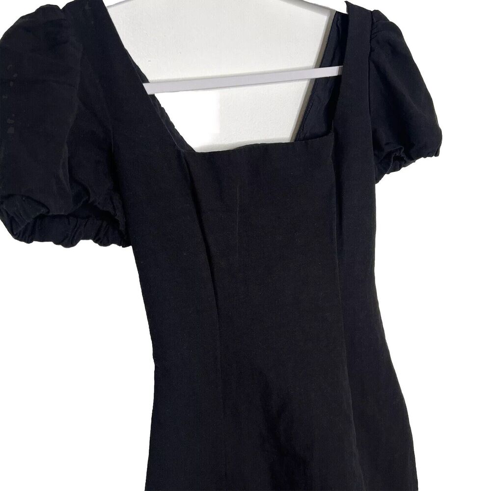 ZARA Black Dress Milkmaid Tie Back Cotton Mini‎ Short Summer Clubbing Sexy Small